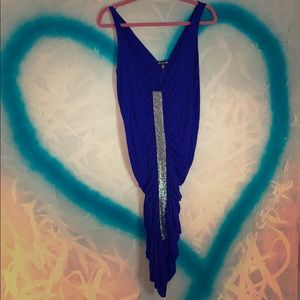 Blue dress with silver detailing down middle